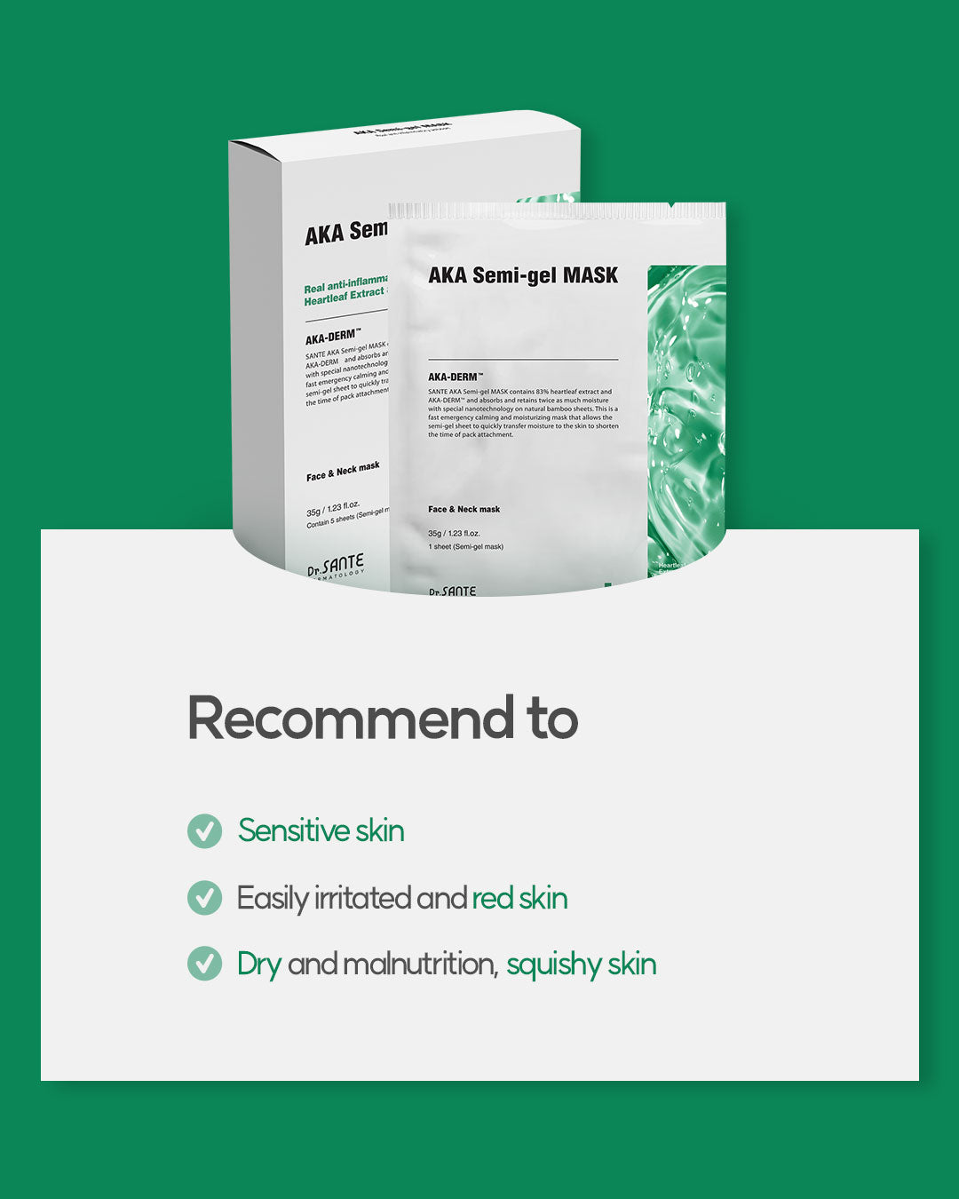 Dr. Sante AKA Semi-Gel Mask 40g × 5 Sheets