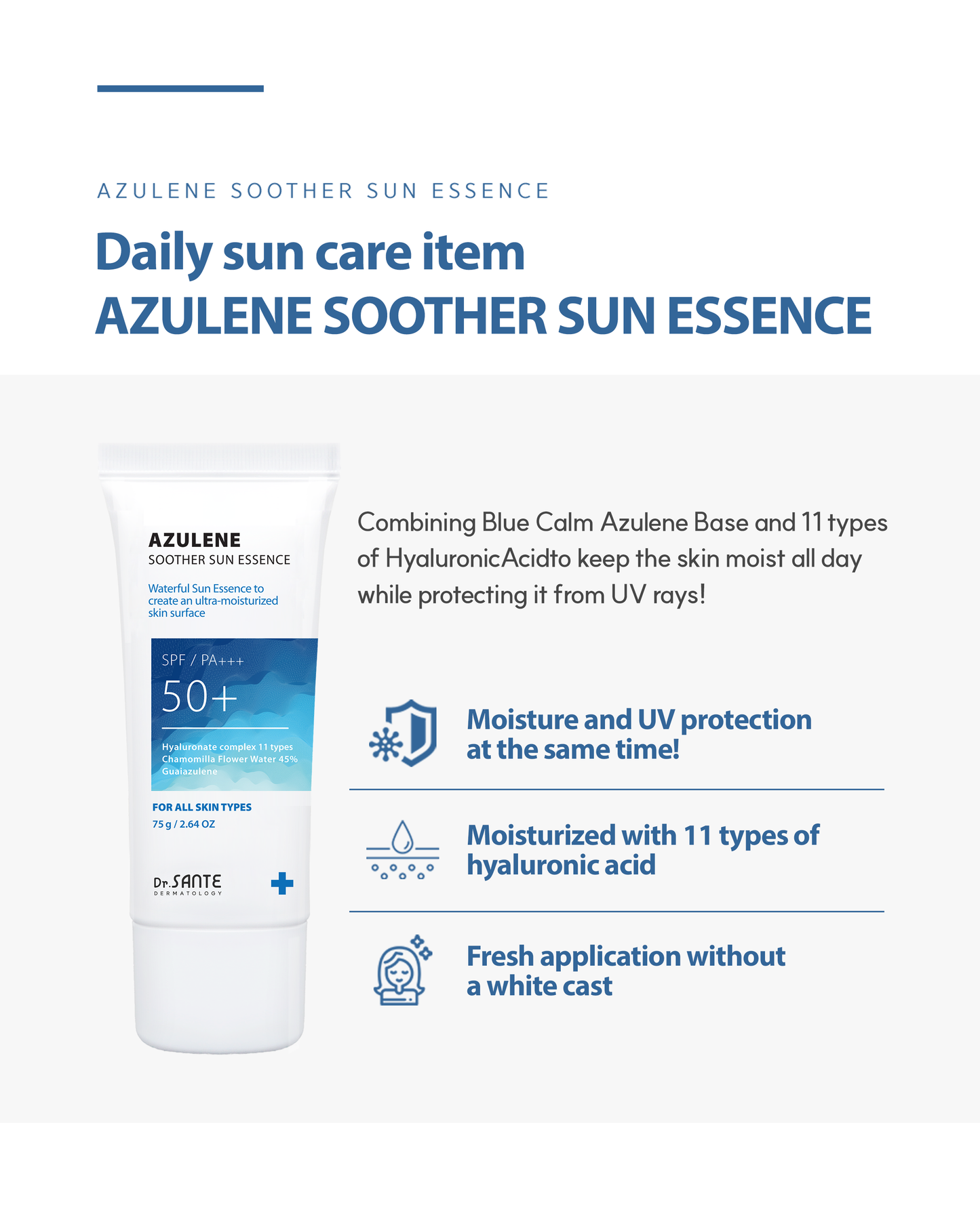 Dr. Sante Azulene Soother Sun Essence 75g