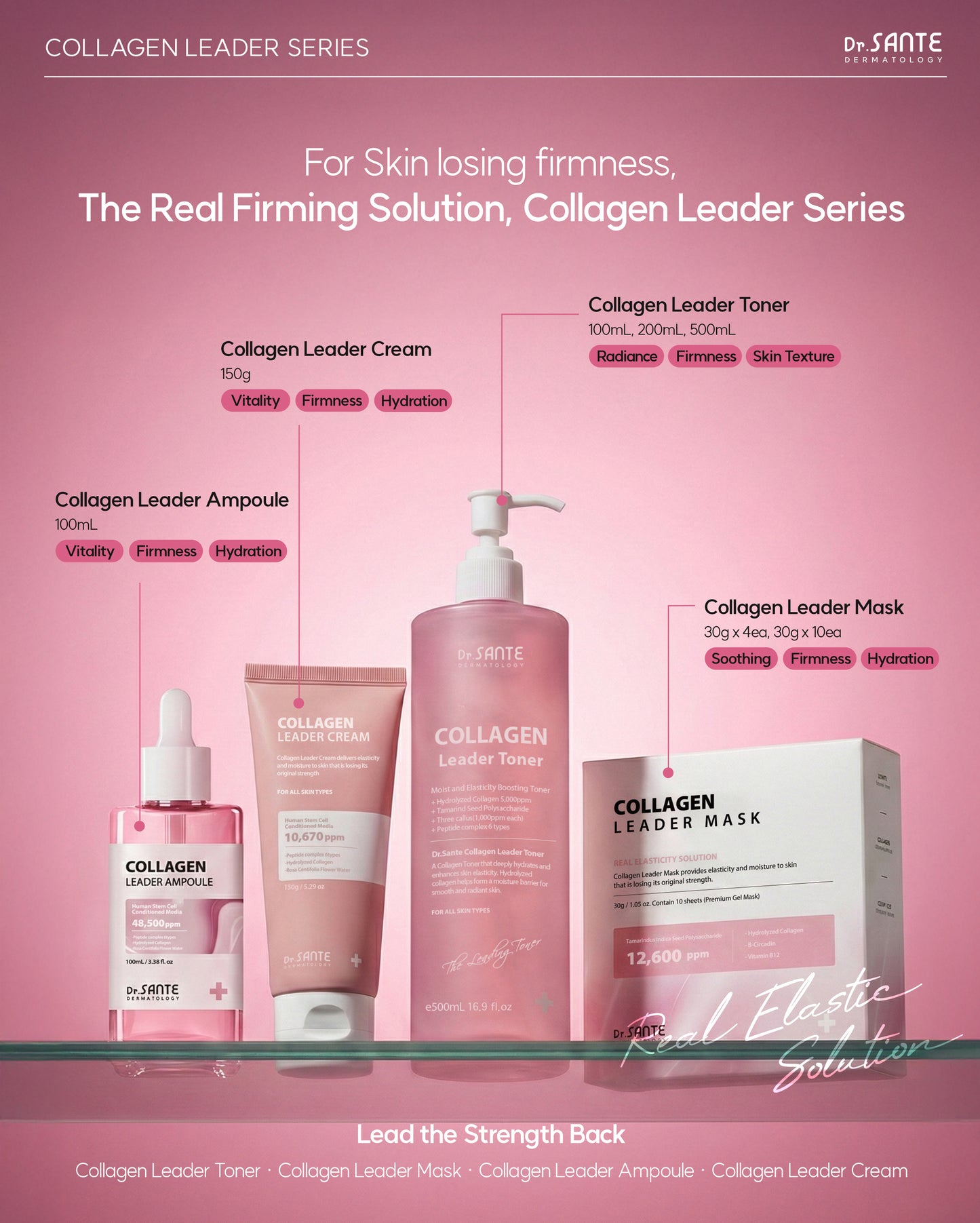 Dr. Sante Collagen Leader Toner 200ml / 500ml