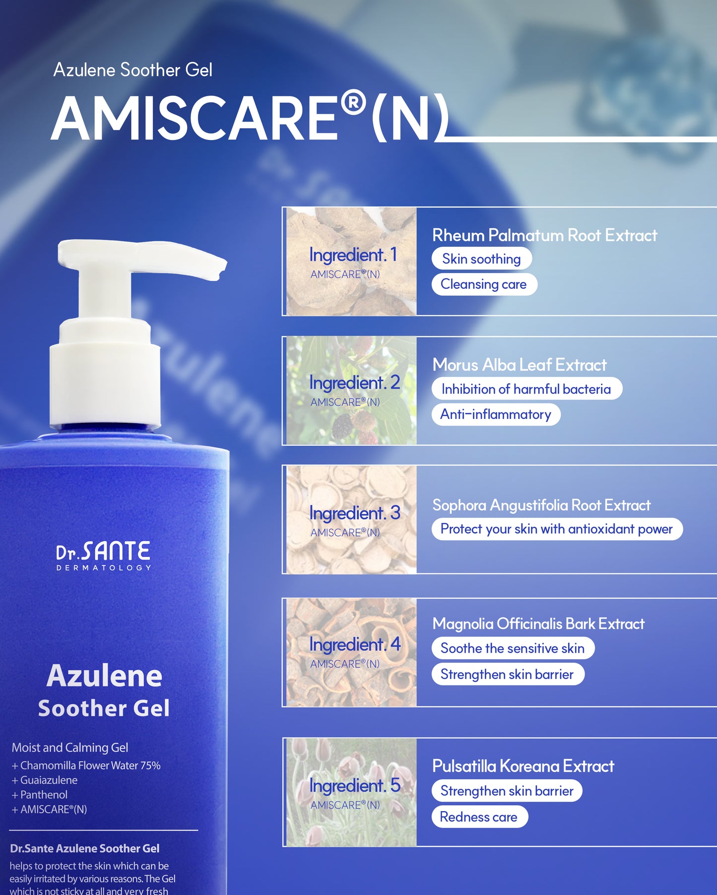 Dr. Sante Azulene Soother Gel 5ml*20sticks / 200ml / 500ml
