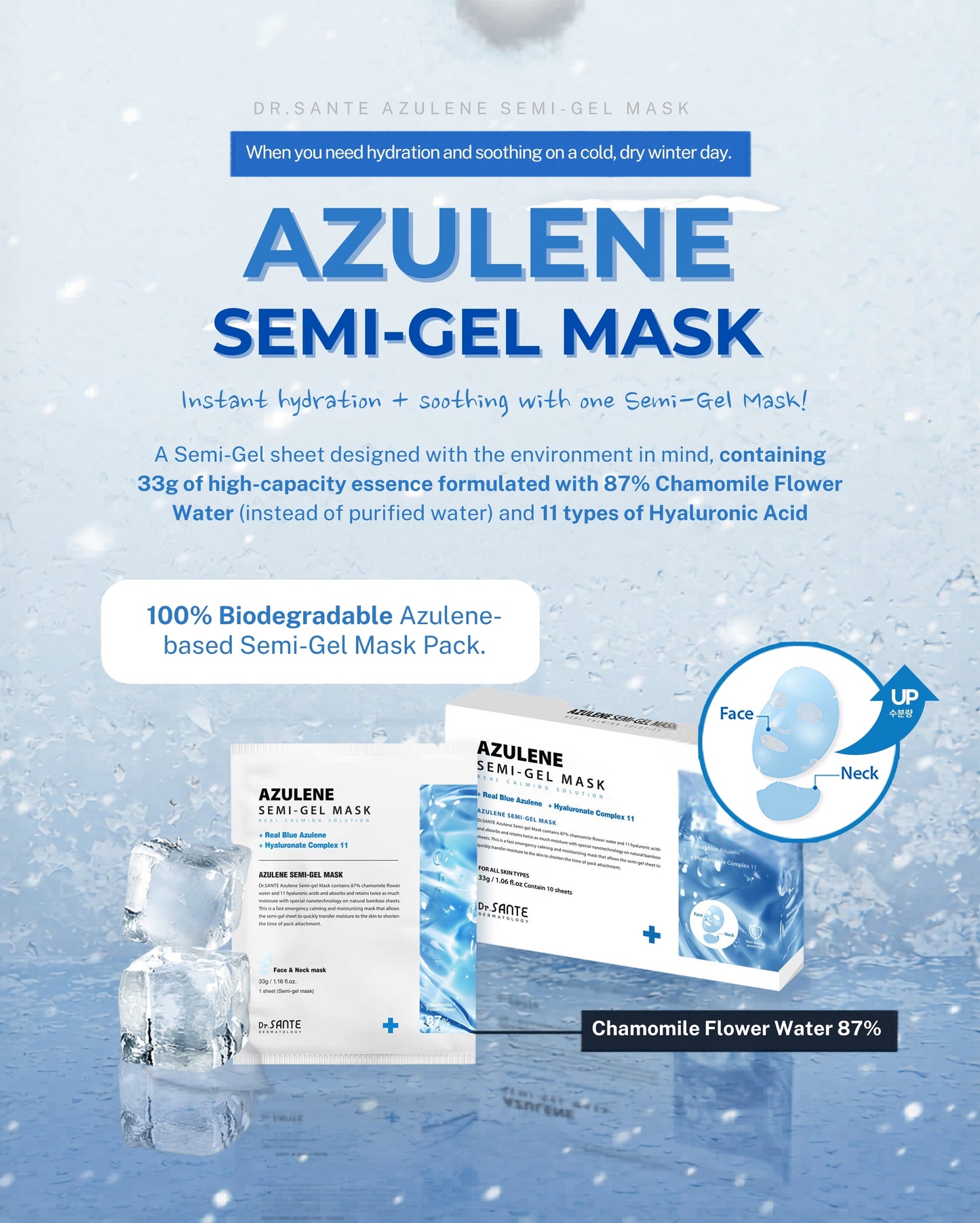Dr. Sante Azulene Semi-Gel Mask 33g × 10 pcs (1.16oz × 10 pcs)