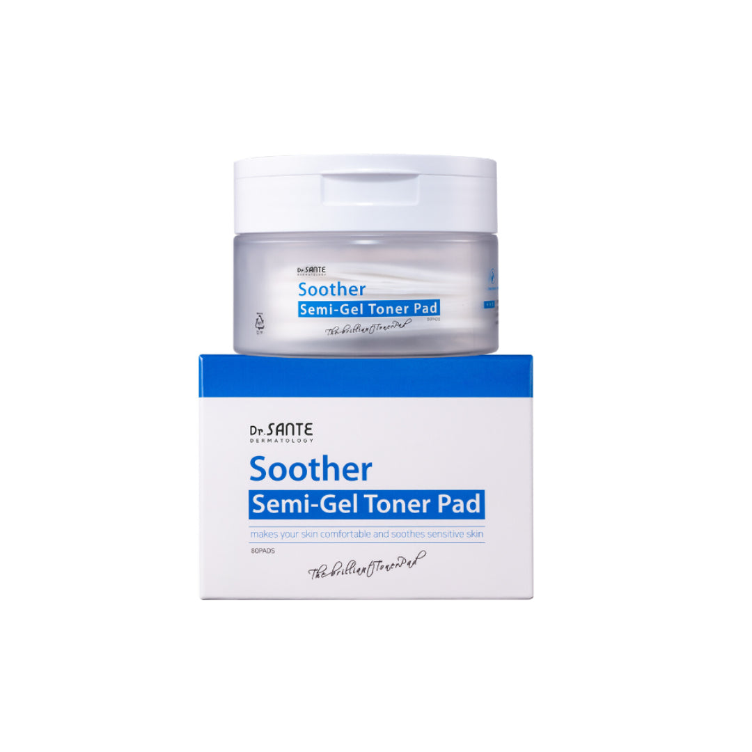 Dr.SANTE Soother Semi-Gel Toner Pad 80 pads (1 Box / 80 Pads)

Hydrating Semi-Gel Toner Pads for Long-Lasting Moisture Care

A unique semi-gel toner pad made by combining natural bamboo fiber sheets with H2O technology to create a soft, skin-hugging texture that adheres comfortably to the skin while helping prevent moisture evaporation.

When saturated with toner, the pad transforms into a transparent gel-like sheet that enhances absorption and helps rapidly deliver active ingredients deep into the skin for
