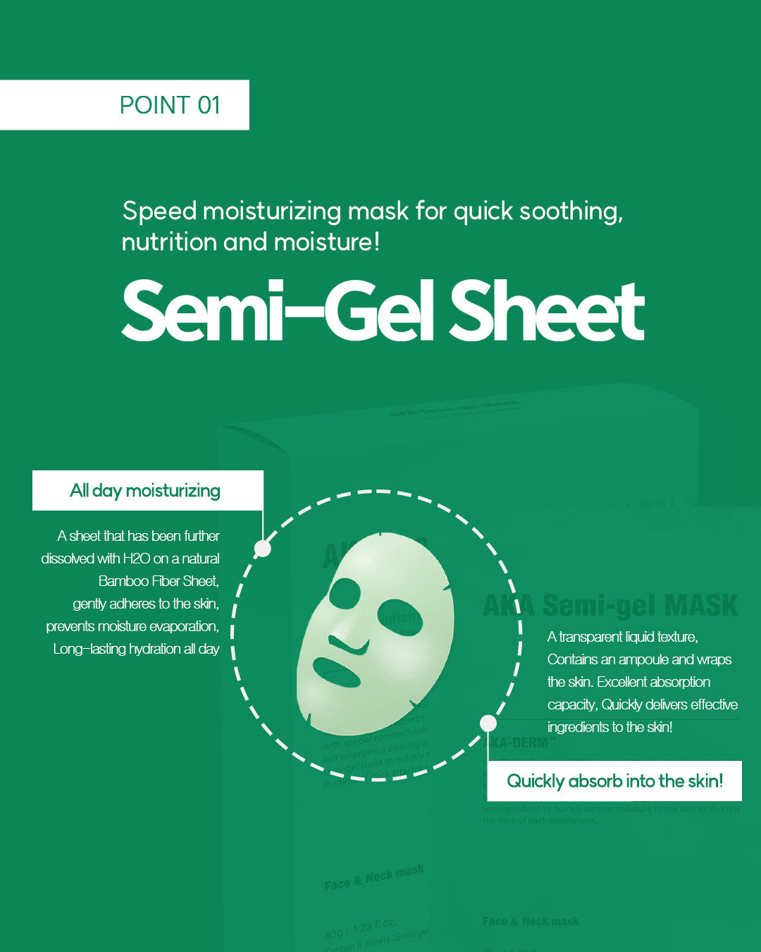 Dr. Sante AKA Semi-Gel Mask 40g × 5 Sheets (1.41oz *5sheets)

Intensive Soothing Semi-Gel Mask for Troubled &amp; Acne-Prone Skin

A highly concentrated semi-gel mask infused with 40g of essence per sheet to provide intensive soothing, hydration, and calming care for sensitive and troubled skin.

Formulated with 83% Houttuynia Cordata Extract instead of purified water and enriched with the patented AKA-DERM™ complex, this mask helps provide antibacterial and anti-inflammatory care while supporting clearer, 