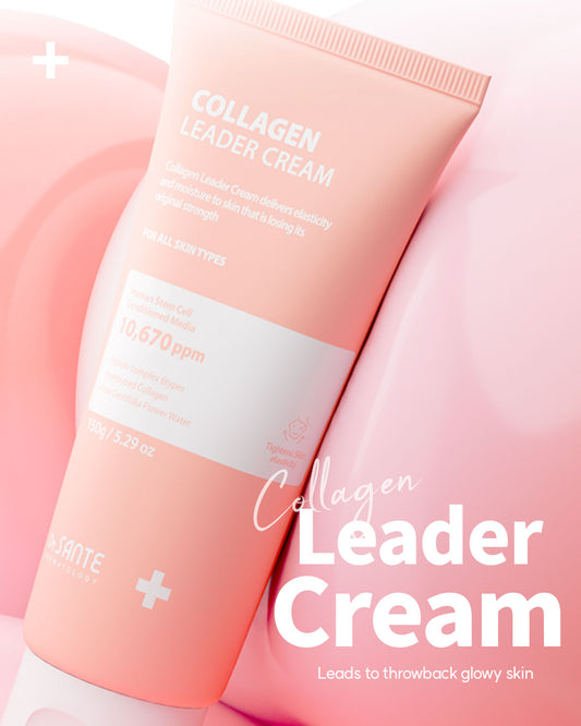 Dr. Sante Collagen Leader Cream 150g (5.29oz)

Elasticity &amp; Nourishing Cream for Dry, Weak &amp; Aging Skin

A rich moisturizing cream formulated with 10,670 ppm Human Adipose-Derived Stem Cell Conditioned Media to help improve skin elasticity, strengthen the moisture barrier, and restore healthy-looking vitality to weakened skin.

Infused with 6 types of peptides, Hydrolyzed Collagen, and Provence Rose Flower Water, this nourishing cream helps support skin renewal while improving the appearance of firm