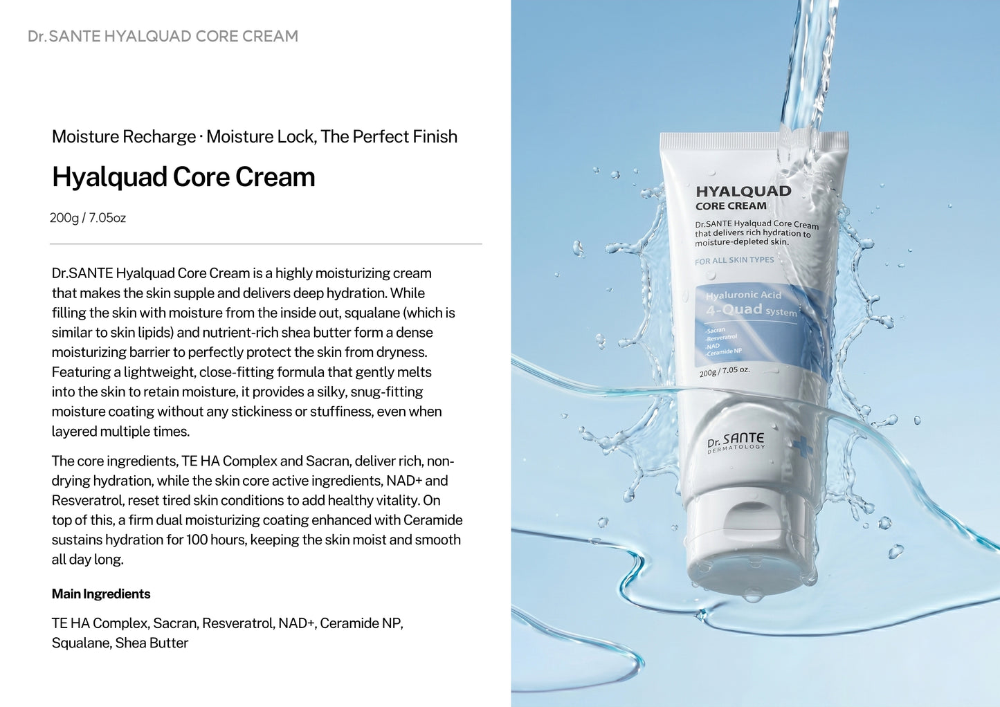 Dr. Sante Hyalquad Core Cream 200g (7.05oz)